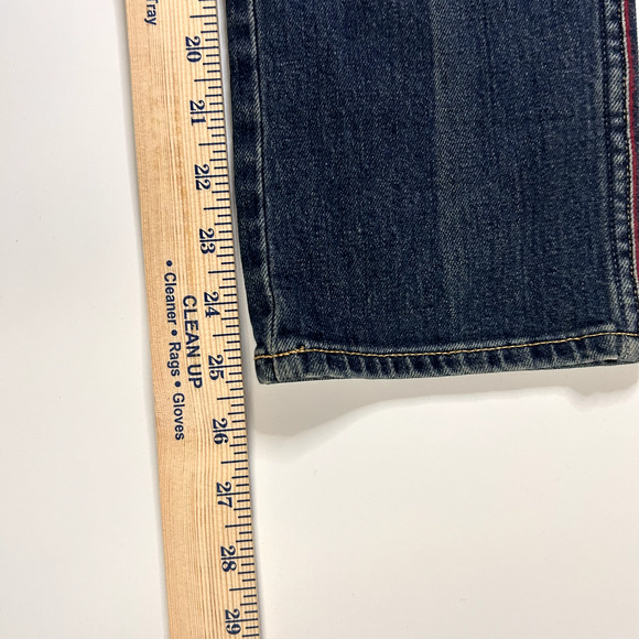 AMO Cropped High Rise Babe Jeans with Red Piping Women's 28 Statement Denim - Picture 8 of 9